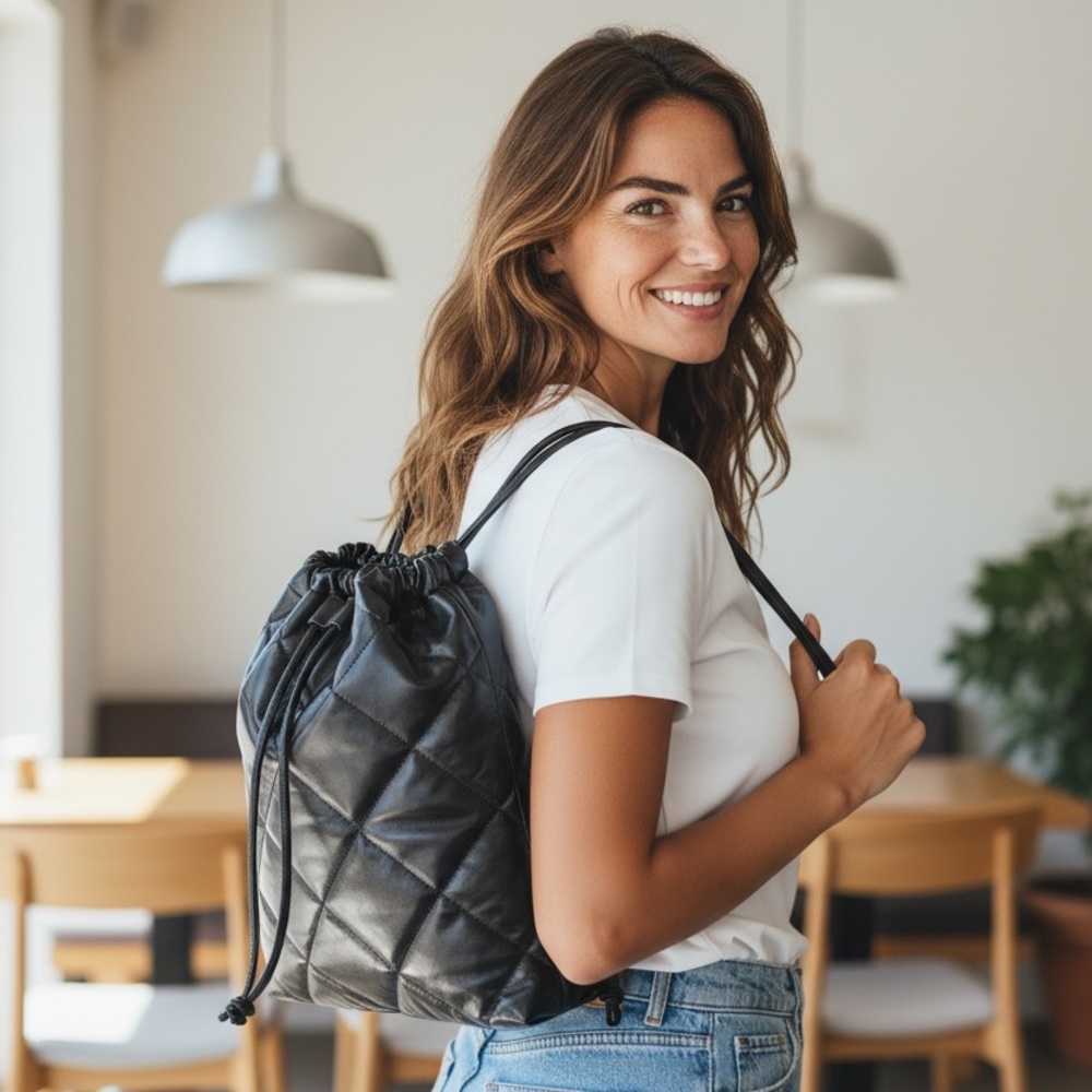 NWT $352 Stand Studio Ripley quilted Leather backpack